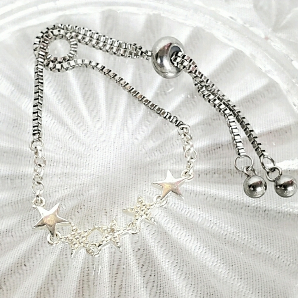 Sterling Silver Adjustable Celestial Bracelet Sta… - image 7